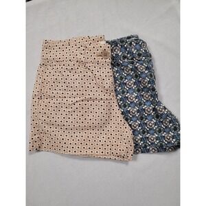 Loft Girls Shorts‎ Beige/Blue Floral Linen Blend Casual Stylish Youth  Size 0/00